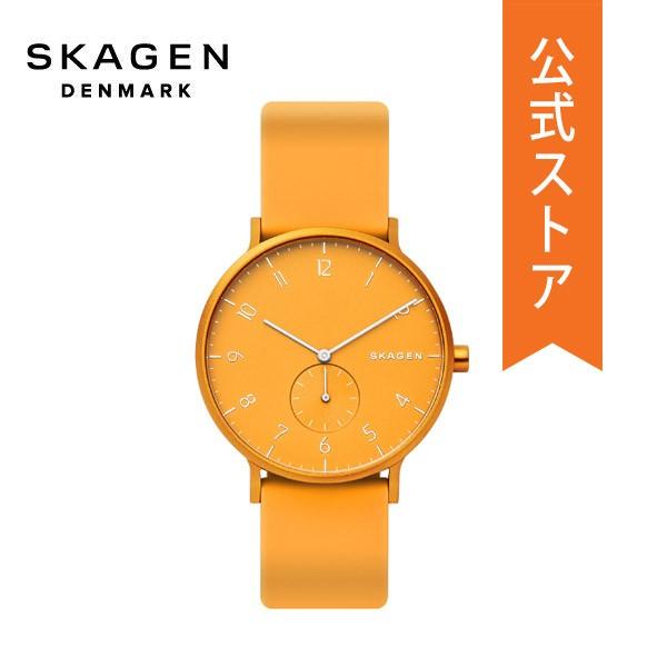 スカーゲン 腕時計 メンズ アナログ 時計 シリコン イエロー AAREN 