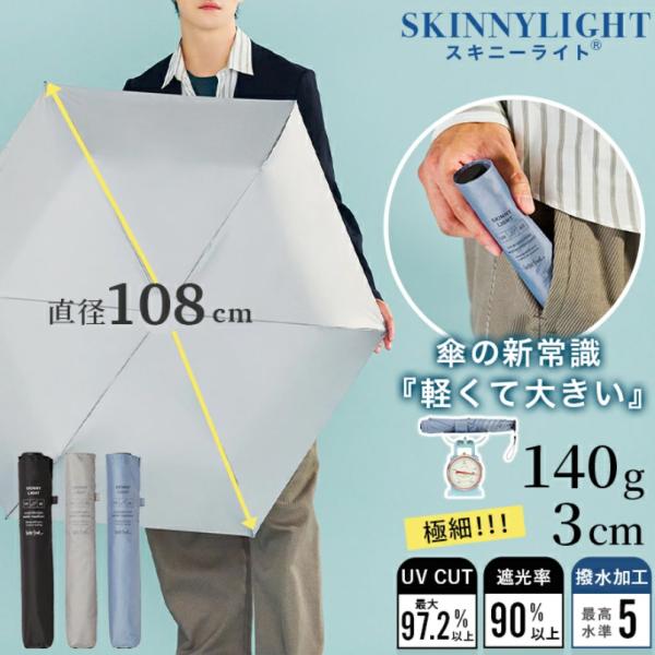 Waterfront 公式 折りたたみ傘 日傘 晴雨兼用 スキニーライト 60cm レディース メンズ UVカット 軽量 軽い コンパクト 細い 日傘 UVカット 超撥水 撥水 雨傘