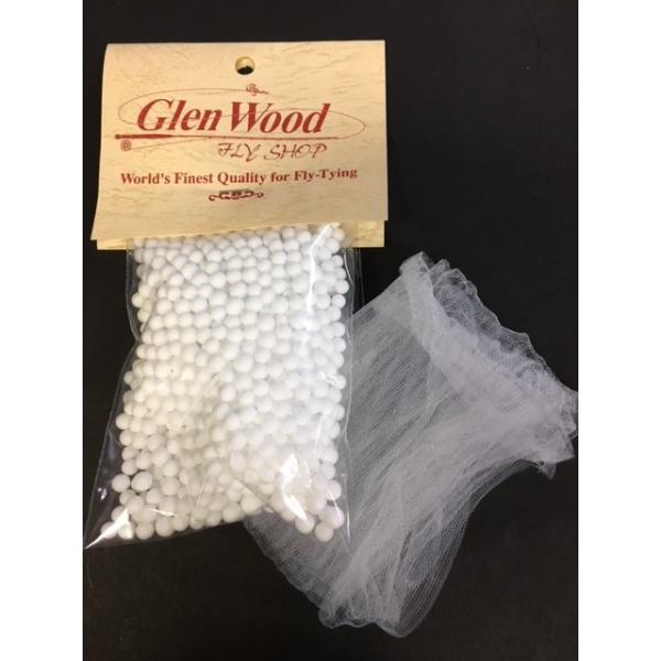 パラシュートフライの目印や、イマージャーニンフの目印に使用できます。付属のストッキング生地でスチロールボールを包み込んでハックルポストにしたり、ティペットなどに結びコブを作ってからスチロールボールを針を使って貫通させ、1cmほどフライとの距...