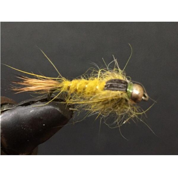 ニンフの選択に迷ったら、まずはこのフライ。良質なハーズマスクからとった【ガードヘアーとアンダーファー】をベストバランスでブレンドしています。ボディの部分はダビング材をスレッドに固く縒りつけた後にゴールドワイヤーをリビングすることによって体節...