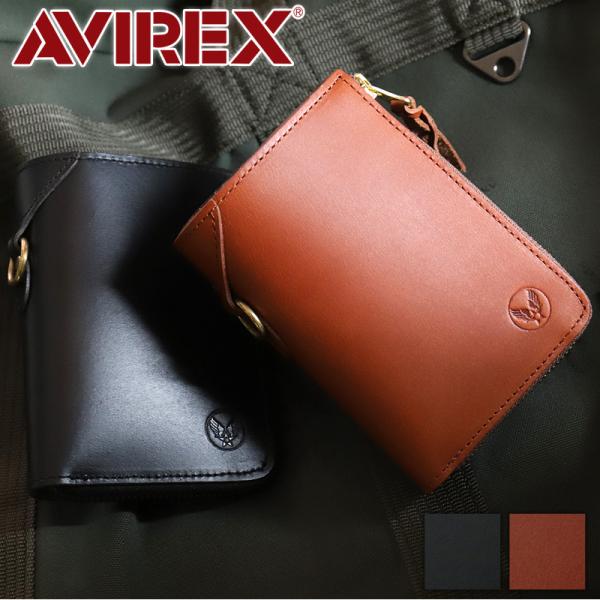 AVIREX メンズ二つ折りレザー黒ウォレット　財布　未使用に近い watermode_ax9301