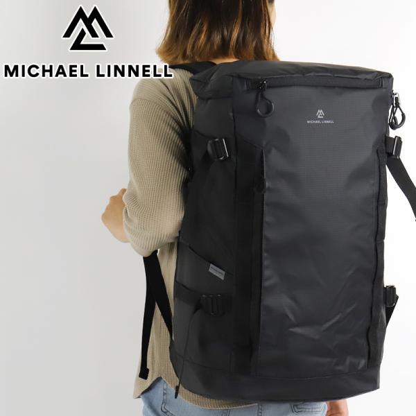 【未使用】MICHAEL LINNELL ボストンリュック ブラックホワイト watermode_mlac-33-a
