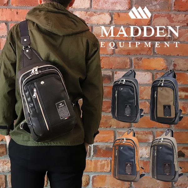 【商品レビュー記入で+5%】メデンイクイップメント ボディバッグ メンズ 6L TMPI-04 MADDEN EQUIPMENT コンパクト 軽量 ファスナー アウトドア 高級感 合成皮革 フェイクレザー タブレット 肩掛け 斜めがけ 斜め掛け メッシュ おしゃれ きれいめ  かっこいい watermode_tmpi-04