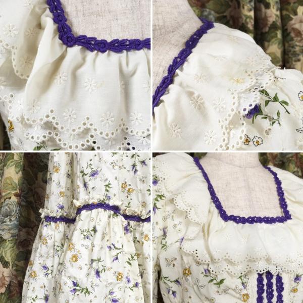 ヴィンテージ小花柄ワンピース パープル ホワイト レトロ U S Aヴィーンテージ 70 S 紫 マキシ丈 Buyee Buyee Japanese Proxy Service Buy From Japan Bot Online