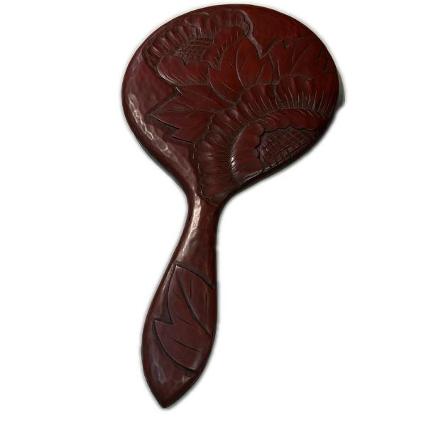 鎌倉彫 手鏡 ミラー 【中古】
