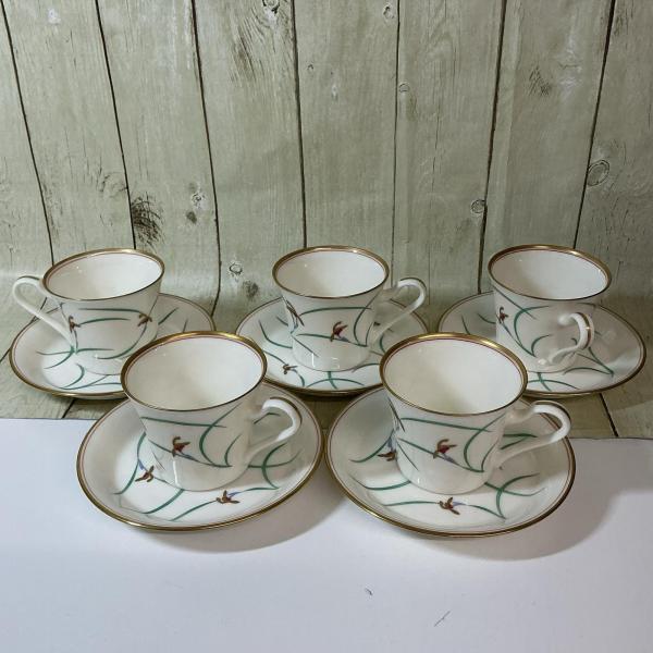香蘭社 リンドフィールド コーヒーカップ＆ソーサー 5客セット【中古】