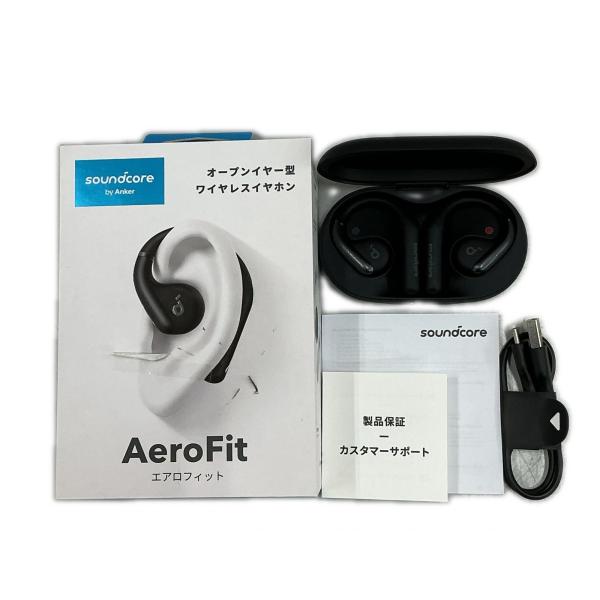 ワイヤレスイヤホン ANKER イヤホン SoundCore AeroFit ブラック/ホワイト【中古】