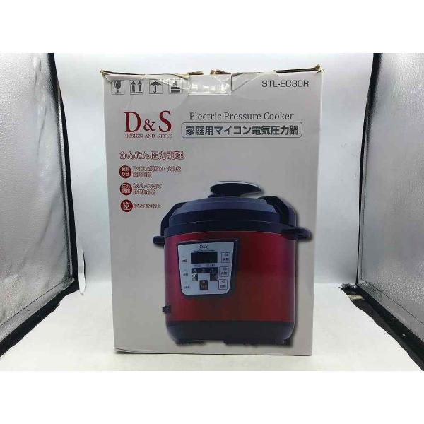 デザインアンドスタイルD&amp;S電気圧力鍋STR-EC30満水容量：2.5Lほったらかし電気圧力鍋手軽に圧力調理タイマー機能付き再加熱もできる重量：3.29ｋｇ年式：2022年付属品：箱/取説/レシピブック/ふた/しゃもじ/しゃもじ受け...