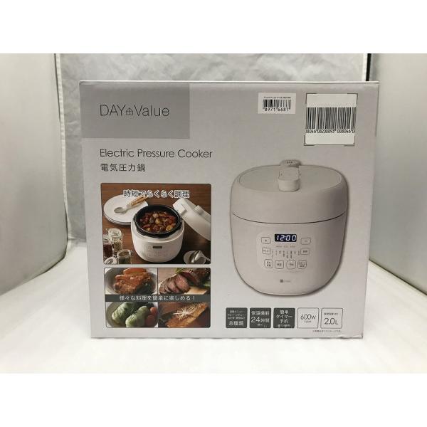 時短でらくらく調理電気圧力鍋2L自動メニュー8種類※カレー・シチュー・おかゆ・煮物などおよそ15分でご飯が炊ける圧力炊飯(二合までの場合)※自社調べ：(室温約23℃、水温約23℃で計測、二合加圧平均15分15秒)※調理時間は季節(水温・室温...