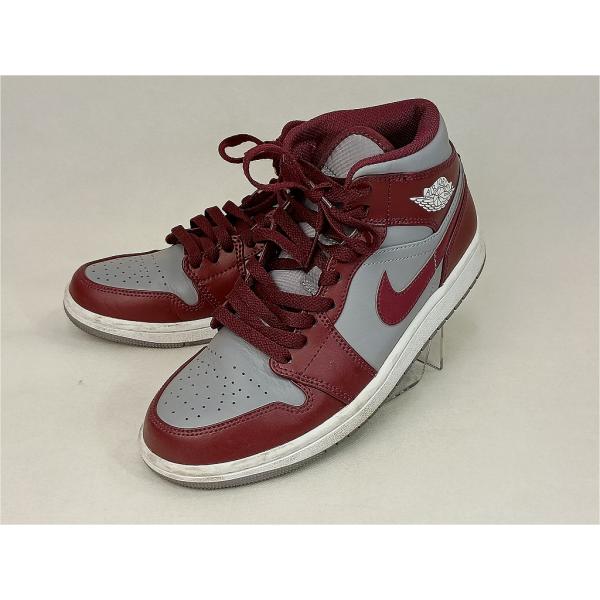 ナイキ NIKE 【並品】AIR JORDAN MID 25.5cm グレーｘ赤 DQ8426-615