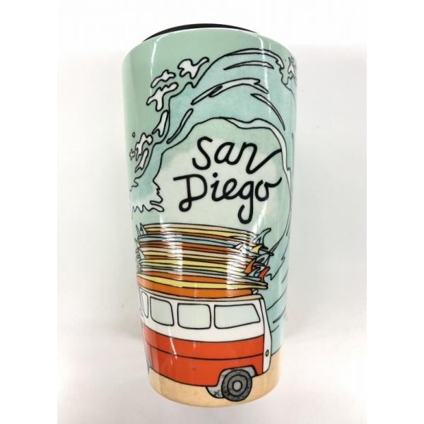 【アメリカ限定】　スターバックス　陶器タンブラー　バンドオブアウトサイダーズ スターバックス STARBUCKS SanDiego 陶器タンブラー ブルー オレンジ