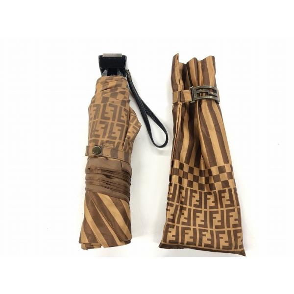 FENDI 傘 フェンディ FENDI ズッカ柄折り畳み傘 ブラウン : ワットマン