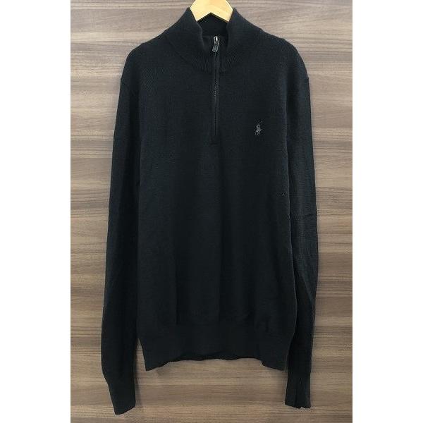 Polo by Ralph Lauren ブラック ジップ セーター M ポロ ポロラルフローレン POLO RALPH LAUREN メンズハーフジップニット M