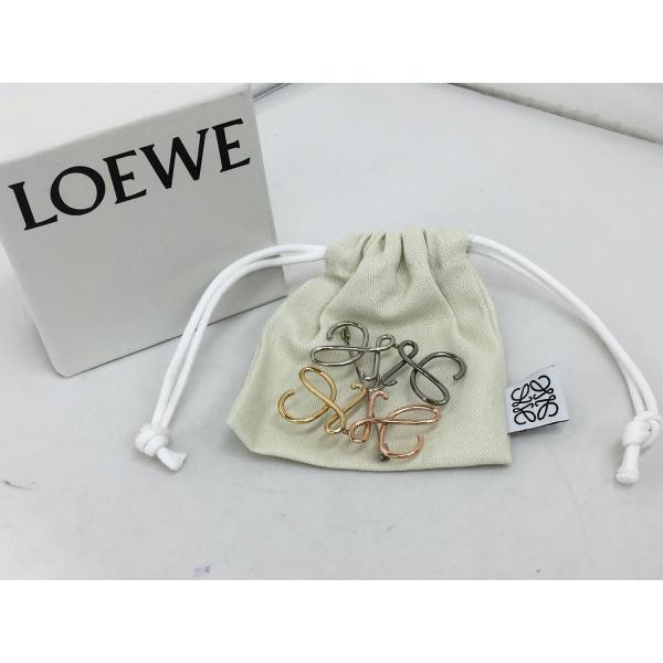 ロエベ LOEWE アナグラム ブローチ ピンクゴールド/ゴールド/マルチ