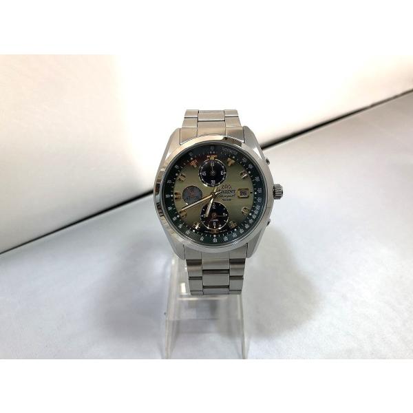 レア ORIENT クロノグラフ TY01-C3-B メンズ 腕時計 アラーム付 オリエント ORIENT ソーラー クロノグラフ 腕時計 カレンダー シルバー