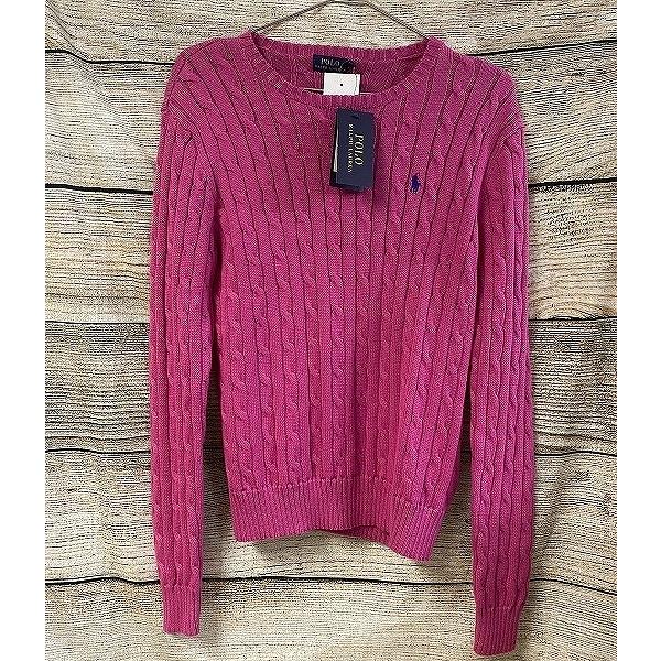 タグ付き・正規品✨️　ポロラルフローレン ケーブルニットセーター　ピンク　ポニー 美品 POLO RALPH LAUREN ポロラルフローレン 定番大人気 ピンク
