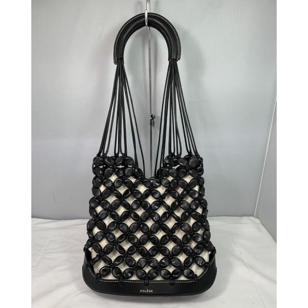 POLENE ハンドバッグ トートバッグ ブラック レザー ポシェット ポレーヌ POLENE Sole ショルダーバッグ ブラック : ワットマン
