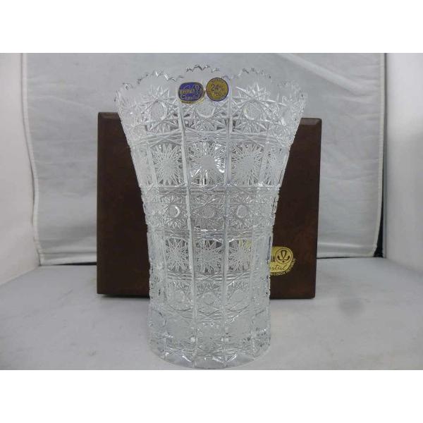 ボヘミアクリスタル BOHEMIA CRYSTAL 20cmフラワーベース 花瓶 6