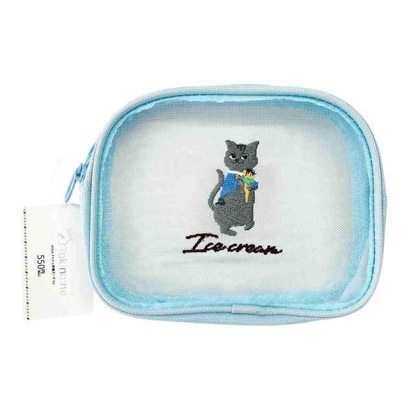 トモmix♡ ウエイト枠 刺繍イニシャルポーチ♡ Tokinone PB.dolceメッシュ刺繍ポーチブルー 000092 : ワッツ