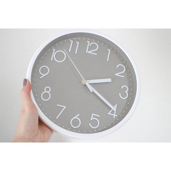 掛け時計 壁掛け時計 ウォールクロック おしゃれ グレー 直径約23cm