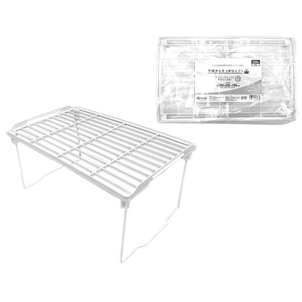 キッチンスペースを無駄なく活用できる整理ラックです。対荷重量：約1.5kg【サイズ】約390mm×235mm×195mm【材質】PP/スチール【JAN】4526112572632【パッケージサイズ】185×390×235mm【関連キーワード】