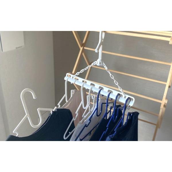 ピンチハンガー 物干しハンガー 洗濯ハンガー 8連ハンガー (白4黒4 8本