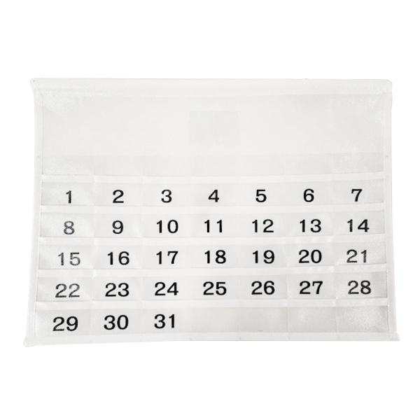 ウォールポケット カレンダーポケット 壁掛けポケット収納ポケット 月間タイプ ホワイト 351294