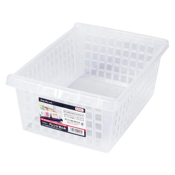 たっぷり入るワイドタイプのバスケット。買い置き食品などを分類別にまとめて収納。必要なものがサッと取り出せる。ストックの残量も一目で分かる。使用しない時は、積み重ねて省スペースで片付けられる。【材質】ポリプロピレン【JAN】497343002...