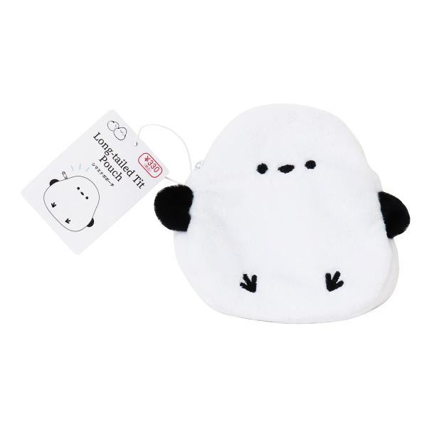 シマエナガ型のポーチ。製造上、サイズや刺繍に多少の差異があります。洗濯はしないでください。摩擦や水濡れによって色落ち・色移りすることがあります。材質の特性上、繊維が抜けやすいので注意してください。入数：1個【サイズ】約横16×縦13×マチ5...