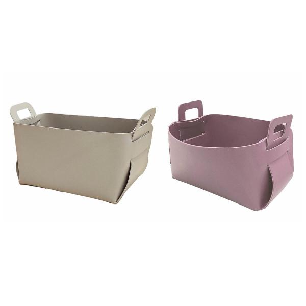 合皮製バスケット 茶色 かご・バスケット・雑貨 - menui | スティームウイロサークルSML