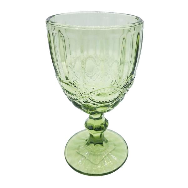 どこか懐かしさを感じさせるワイングラスです。色は緑、容量は約260mlです。電子レンジ・オーブン・直火・急冷急熱NG　家庭用食器洗い乾燥機OKです。【材質】ソーダガラス【JAN】4582757872209【パッケージサイズ】80×80×15...