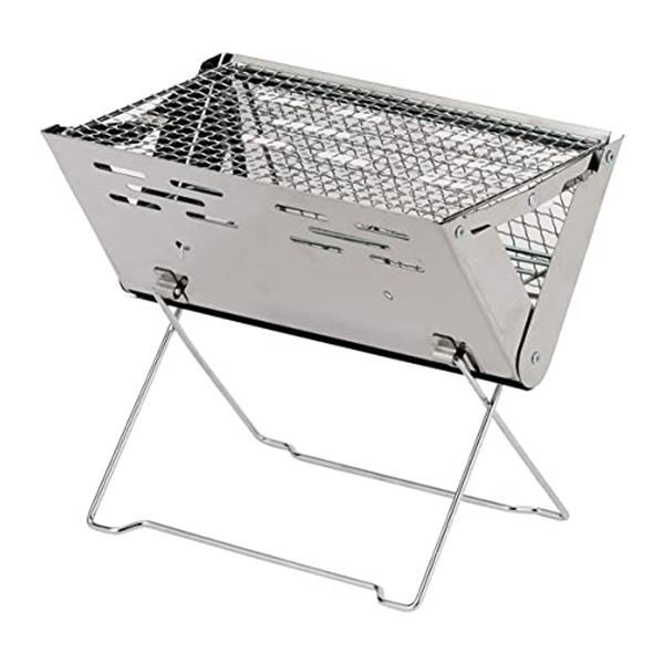 武田コーポレーション アウトドアBBQコンロ折りたたみ シルバー 30.5