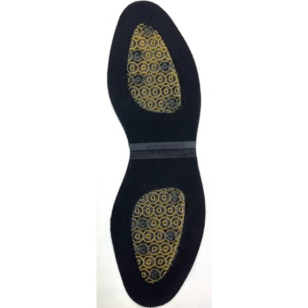 スパイク付きの女性用防滑ゴム半貼りです。凍結路面・積雪路面で優れた効果を発揮します。サイズ巾10cm長16cm厚2.5ｍｍ（中央意匠部分5mm厚）1足セットになります。同仕様の男性用半貼り・各リフトもあります。ビジネスシューズ・ドレスシュー...