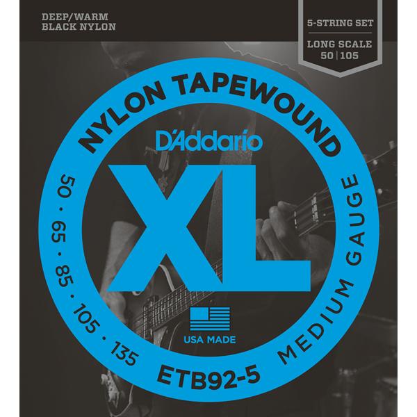 D'Addario TAPEWOUNDS (BLACK NYLON) ETB92-5 5-String/Long __I (x[X) (lR|X)yONLINE STOREz