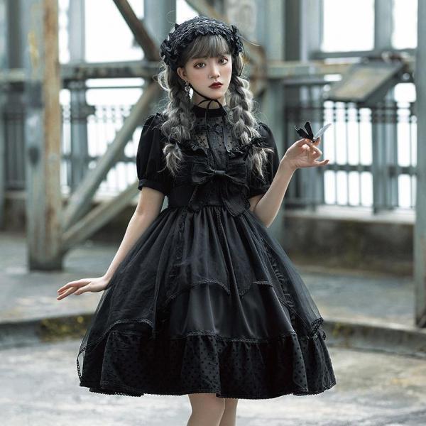 ワンピース クラシック系 ロリィタ lolita 黒ロリ ゴスロリ jsk 