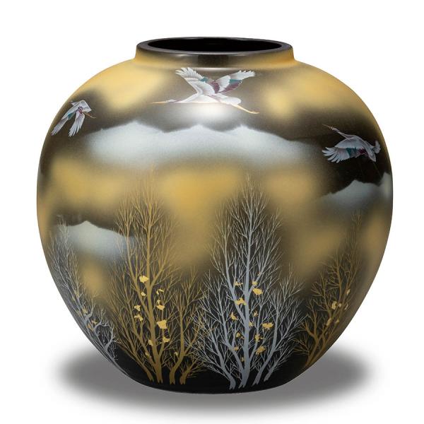 花瓶 おしゃれ 陶器 九谷焼 金雲木立 : 和座倶楽部 - 通販