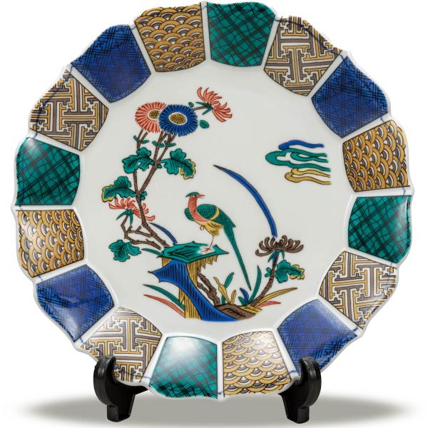 お値下げいたしました。 久谷焼　飾り皿 waza_k8-1329