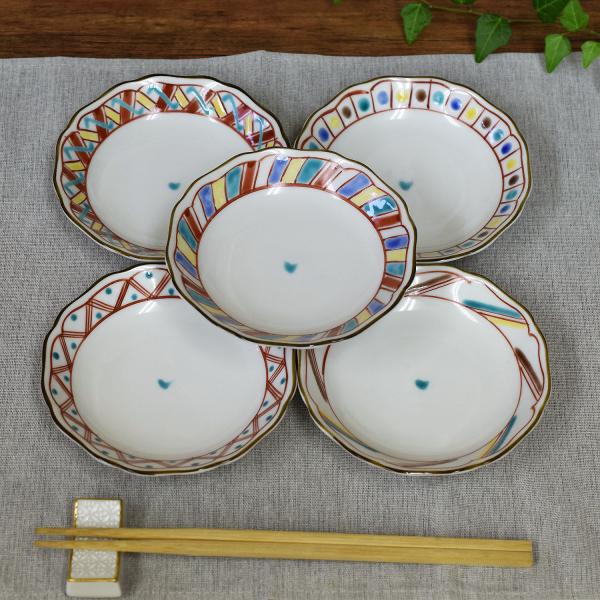 お皿 セット おしゃれ 食器 九谷焼 小皿 5枚組 色絵絵変り 陶器 和食器 取り皿 日本製