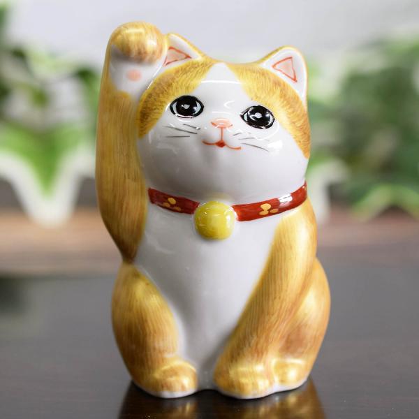 招き猫 置物 風水 九谷焼 右手 招き猫 金彩毛描 開店祝い 新築祝い プレゼント ギフト