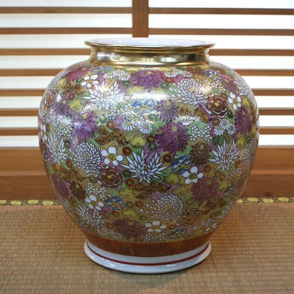 九谷焼 陶器 花瓶 金花詰 新築祝い 開店祝い 贈り物 Dallasreceiver Com