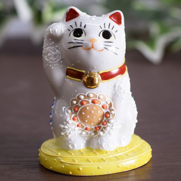九谷焼 招き猫 置物 陶器 右手 小判乗り招き猫 風水 開運 商売 九谷焼 招き猫 置物 陶器 右手 小判乗り招き猫 風水 開運 商売