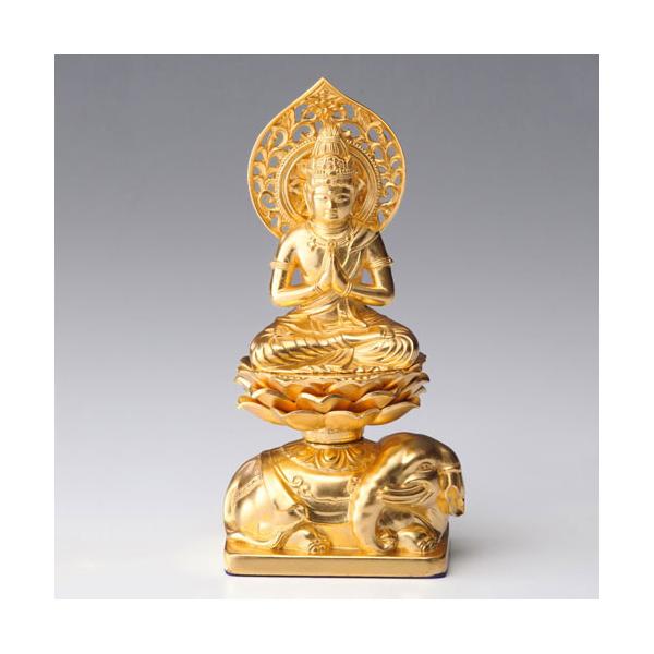 仏像・八体仏 高岡鋳物 普賢菩薩（金箔） 15cm (BZ-004-AGH) 辰・巳年