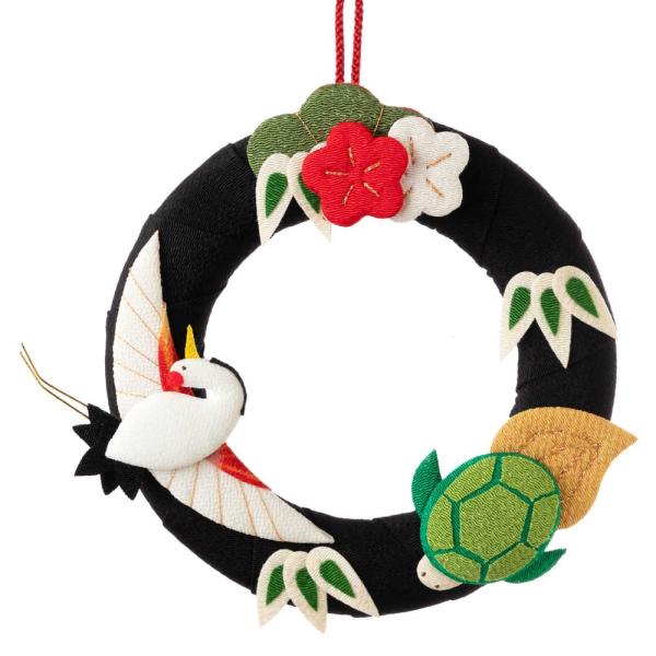 京都夢み屋 季節のリース 1月 お正月 (IR-1) 季節のちりめん掛け飾り