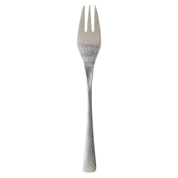 和味（なごみ） デザートフォーク 長さ19cm 落ち着きのある槌目模様 和の食卓に 和風カトラリー ステンレス製 日本製 新潟県の金属製品