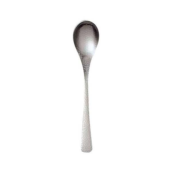 和味（なごみ） デザートスプーン 長さ18.5cm 落ち着きのある槌目模様 和の食卓に 和風カトラリー ステンレス製 日本製 新潟県の金属製品