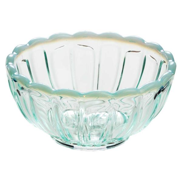 廣田硝子 雪の花 ひめ鉢 ブルー アンティークなスタイルの厚手