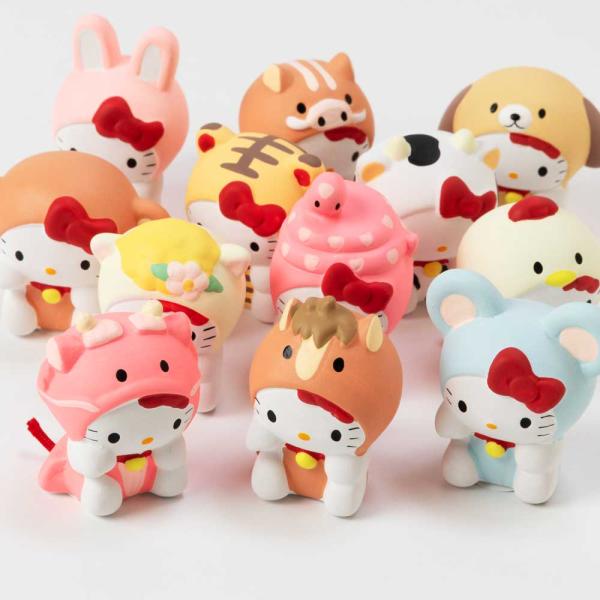 激レア☆ハローキティ☆十二支変身はろうきてぃストラップ☆12種コンプリートセット ハローキティ開運占い 十二支コンプリートセット はろうきてぃ 陶製の