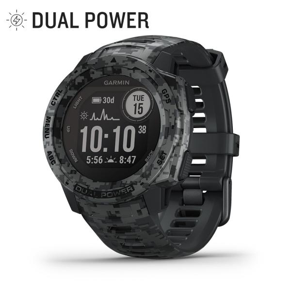 GARMIN ガーミン Instinct Camo Dual Power Graphite 010-02293-51 