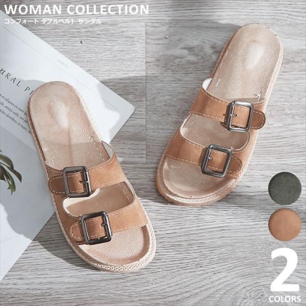 サンダル レディース ぺたんこ ダブルベルトサンダル フットベットサンダル 楽ちん 歩きやすい 大きいサイズ Buyee 日本代购平台 产品购物网站大全 Buyee一站式代购 Bot Online