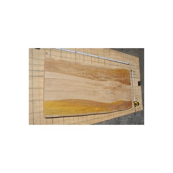 しい、1170（長さ）、　510〜550〜570（幅、木表、表面の平らな部分の寸法）43（厚み）単位ミリ、       写真の縦横のマス目は5cmです、写真1〜6枚目木表、7〜10枚目木裏を表示しています、自然乾燥材です、       自然...